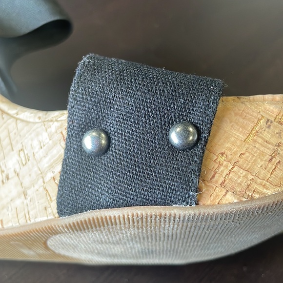 Lucky Brand Black Strap Chunky Cork Platform Malliah Wedge Slingback Sandals 7.5 - Picture 7 of 7